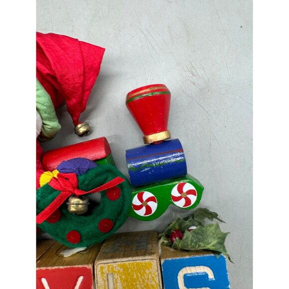 Vintage handmade Santa & Train Christmas Decor Set needs glued 7.5" blocks READ - Picture 3 of 9
